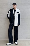 秋季黑白撞色小心机设计潮流男西服外套韩版上衣2413-P135，男装西服，电商A246