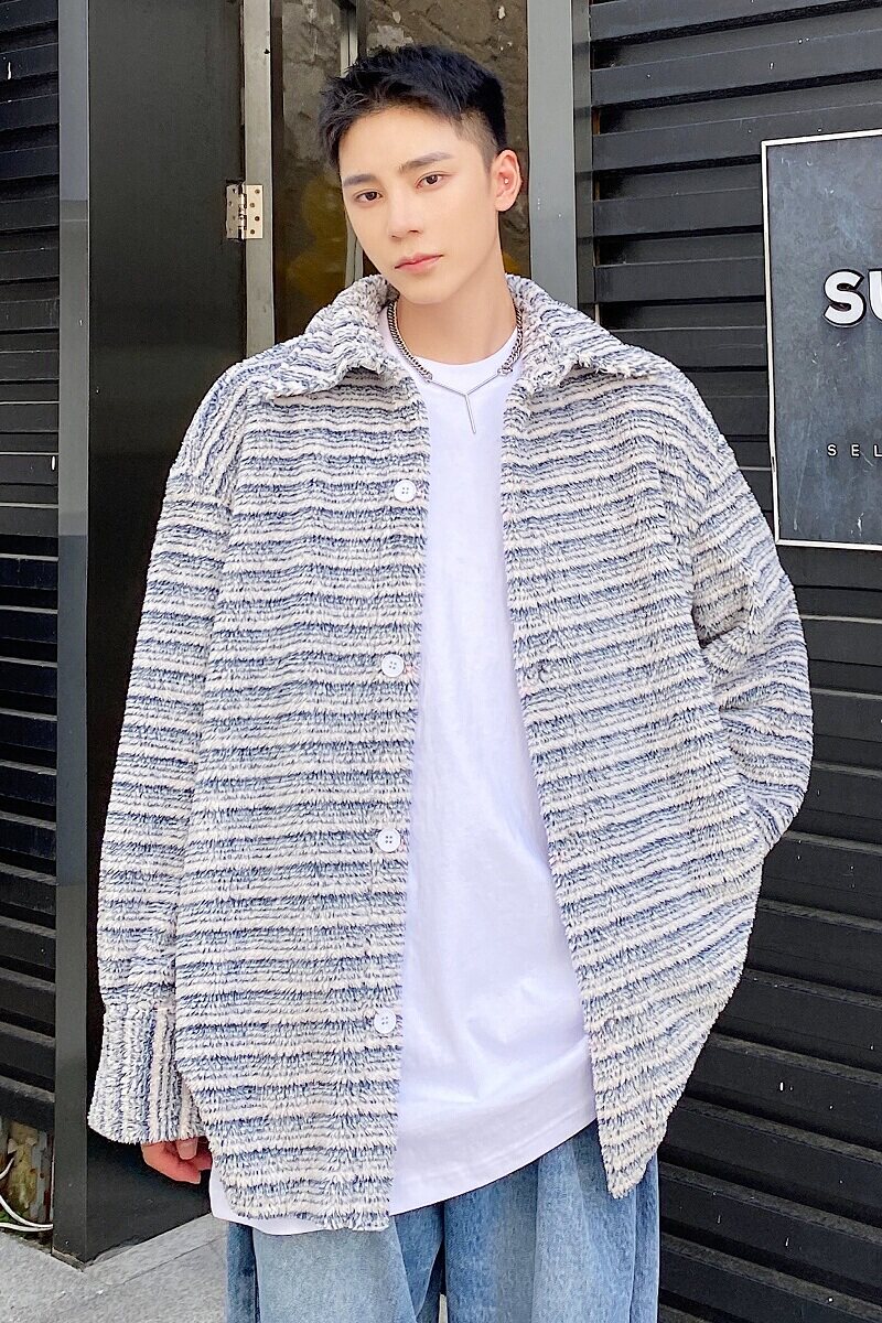 秋冬加厚毛绒翻领长袖男女衬衣5035P105,男装衬衫,电商A246