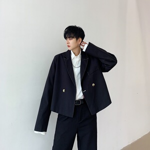 秋季暗黑个性极简百搭超短款西服外套A261-3015-P105图片