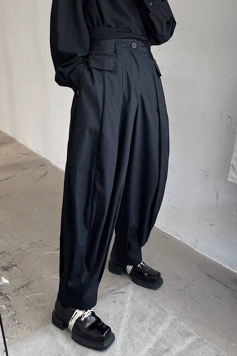 原创小众设计款超宽裤腿潮流气质百搭宽松长裤2359-P85,男装休闲裤,电商A246