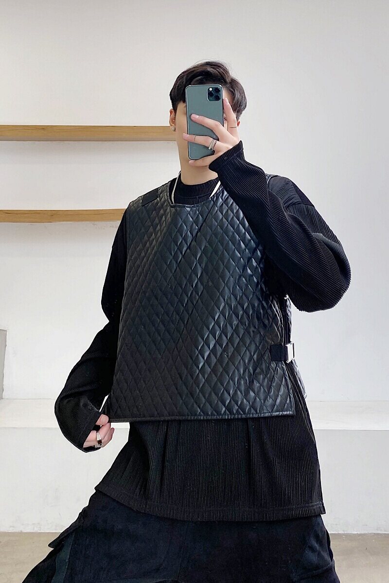 气质设计暗黑百搭战术皮马甲背心A246-2344-P85,男装背心/马甲,电商A246
