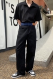 潮流痞帅牛仔腰头拼接暗黑男长裤气质韩版显长腿休闲男裤5078P80，男装休闲裤，电商A246