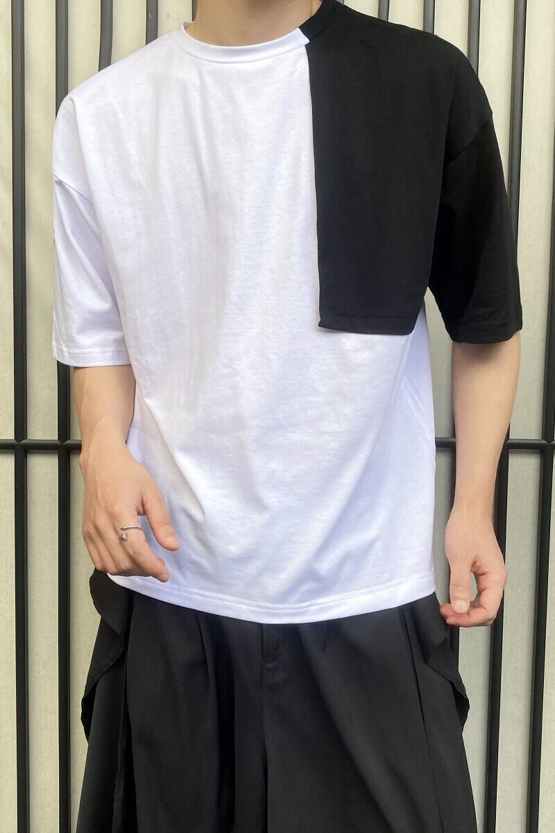夏季潮流个性撞色圆领短袖男女T恤简约复古休闲半袖506P45,男装T恤,电商A246