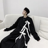 山本暗黑春季小众圆领撞色织带蝴蝶结长袖卫衣A261-3931-P75,男装卫衣,电商A246, 山本暗黑春季小众圆领撞色织带蝴蝶结长袖卫衣A261-3931-P75,男装卫衣,电商A246,