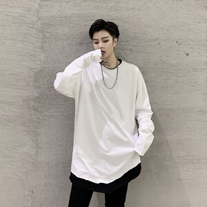 春季个性小众原创撞色拼接圆领长袖百搭A261-6801-P55图片
