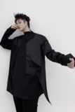 山本暗黑早春个性小众拼接面料不规则立领长袖A261-6813-P75，男装卫衣，电商A246