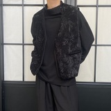 秋冬加厚毛呢中式竹叶压花假两件马甲潮流复古风坎肩5210P115，男装背心/马甲，电商A246