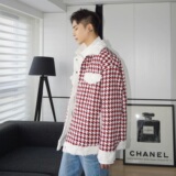 冬季个性格子翻领加厚外套246-7620-P165，男装棉衣，电商A246