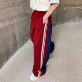 秋冬加厚毛呢牛仔拼接阔腿直筒长裤韩版休闲痞帅潮流仔裤2629P115，男装休闲裤，电商A246