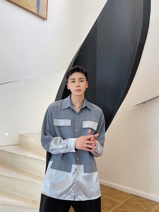 春季新款翻领长袖男衬衣2414P80图片