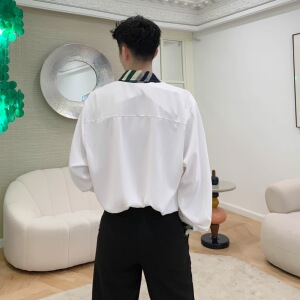 原创纯欲气质宽松长袖衬衣A246-3922-P65图片