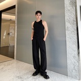 夏季圆领弹力针织背心潮流痞帅修身罗纹无袖坎肩5249P55，男装背心/马甲，电商A246