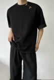 夏季新中式提花袖口设计圆领短袖男女T恤复古风禅意上衣9770P75，男装T恤，电商A246
