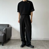 夏季新中式提花袖口设计圆领短袖男女T恤复古风禅意上衣9770P75，男装T恤，电商A246