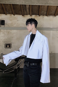 小众设计超短款3M反光机能潮流翻领西服A261-3037-P95图片