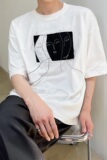 原创个性贴布设计圆领针织短袖潮流男短袖T恤a246-2400-P55，男装T恤，电商A246