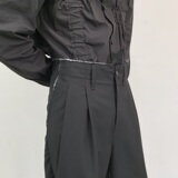 秋冬百搭黑白撞色毛边西裤A246-2183-P75，男装西裤，电商A246