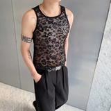 夏季亮片拼接弹力紧身圆领背心潮流痞帅舞台装男女坎肩5247P65，男装背心/马甲，电商A246