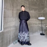 秋季改良新中式立领金属扣设计男女长袖衬衣潮流复古衬衫5169P90，男装衬衫，电商A246