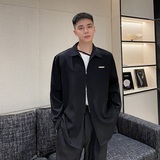 个性拉链翻领痞帅穿搭小众简约衬衣外套5052-P85，男装衬衫，电商A246