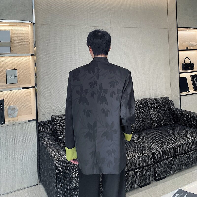 春季新中式缎面提花刺绣立领男女西服风禅意外套3561P150,男装西服,电商A246