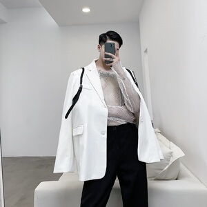 独立设计小众个性皮背带凹造型时髦百搭西服A261-9939P125赠背带图片