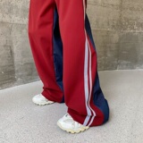 秋冬加厚毛呢牛仔拼接阔腿直筒长裤韩版休闲痞帅潮流仔裤2629P115，男装休闲裤，电商A246