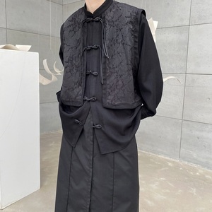 春季改良中式盘扣立领假两件男女衬衣复古立体提花外套3697P115图片