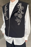 春季新款风中式刺绣圆领马甲男女复古百搭拉链潮流坎肩5211P115，男装背心/马甲，电商A246