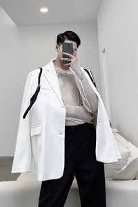 独立设计小众个性皮背带凹造型时髦百搭西服A261-9939P125赠背带图片