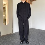 秋季潮流休闲翻领长袖男女衬衣个性花边设计宽松痞帅衬衫5167P85，男装衬衫，电商A246