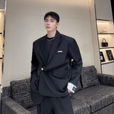 早春简约撞色袖口设计男西服个性拉链调节宽松韩版外套2526P140，男装西服，电商A246