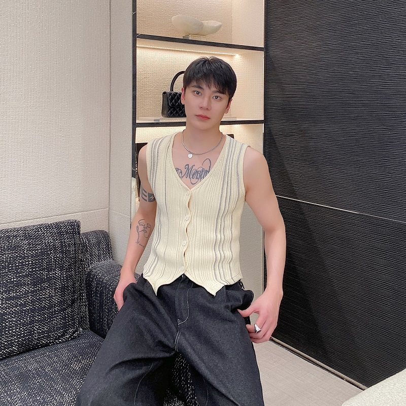 春夏新款开衫针织背心简约韩版百搭休闲男女潮流坎肩MY62P70,男装背心/马甲,电商A246