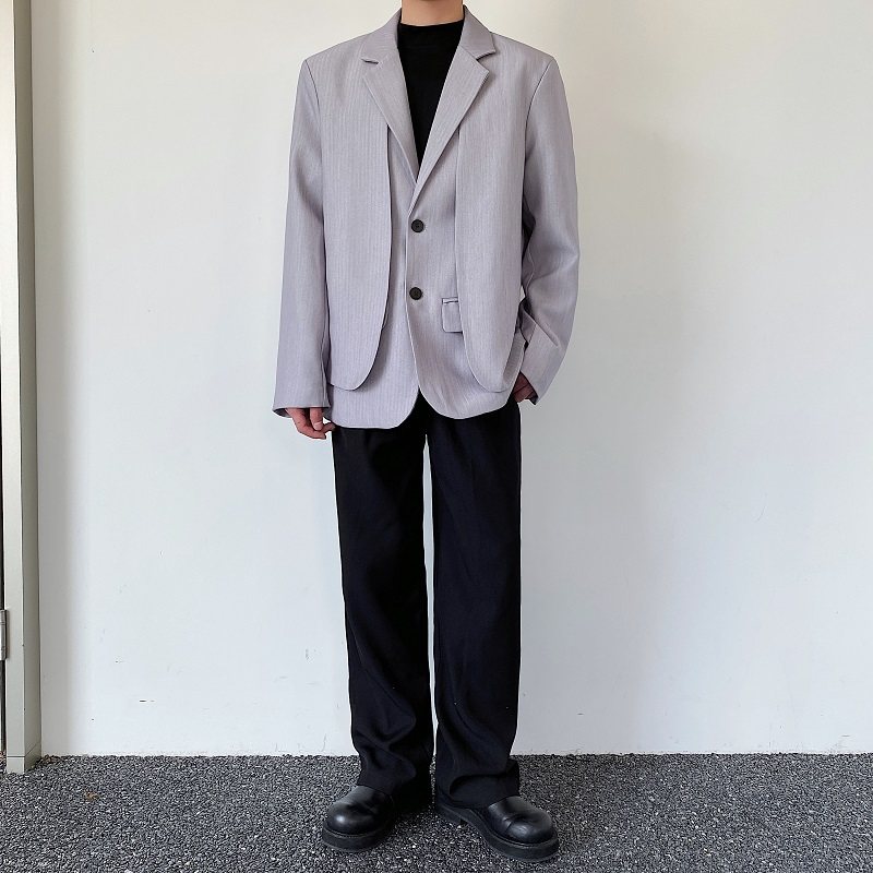 人夫感穿搭西装外套男秋季轻熟风英伦雅痞男装高级感正肩西服夹克,男装西服套装,电商A246