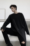 山本暗黑个性拉链设计不规则下摆长袖7606-P65，男装卫衣，电商A246