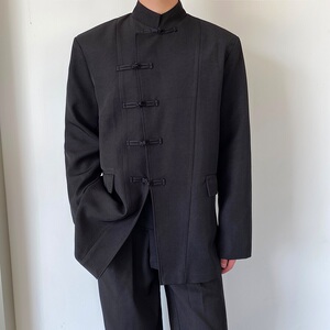 新款新中式盘扣高级感痞帅立领西装外套男休闲外套西服5166-P145图片