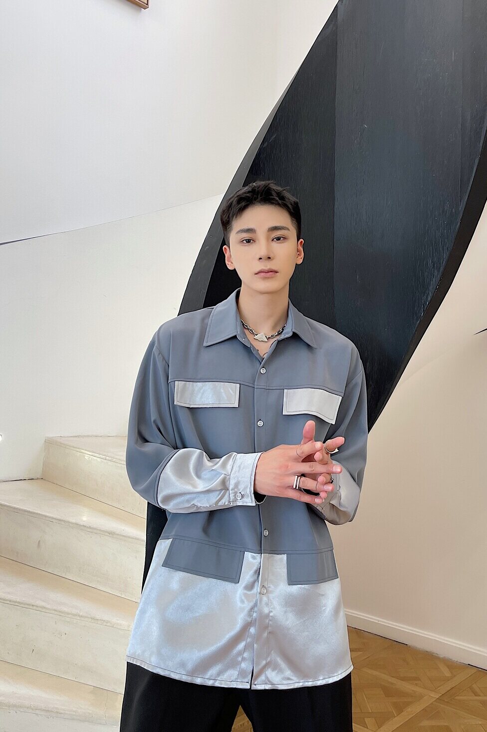 春季新款翻领长袖男衬衣2414P80,男装衬衫,电商A246