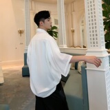夏季韩版休闲翻领宽松五分衬衣A246-7707-P55，男装衬衫，电商A246