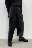 山本暗黑小众设计师款撞色不规则拼接原创潮流长裤A261-3927-P80，男装休闲裤，电商A246