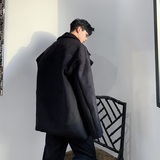 冬季加厚暗黑系潮流分解结构个性百搭毛呢外套3825-P145，男装毛呢大衣，电商A246