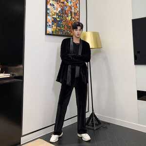 定制丝滑垂感立体裁剪痞帅飘带气质西服外套A246-2142-P125图片