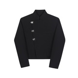 秋冬暗黑中式立领个性金属扣设计短款男女西服外套潮流5104P140，男装西服，电商A246