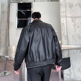 新款时尚休闲气质拼接皮衣外套上衣A2492-P145，男装皮衣，电商A246