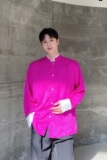 春夏新中式提花撞色立领男女长袖衬衣复古禅意休闲衬衫5234P95，男装衬衫，电商A246
