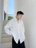 潮流褶皱设计气质百搭长袖衬衣A246-3714-P75，男装衬衫，电商A246