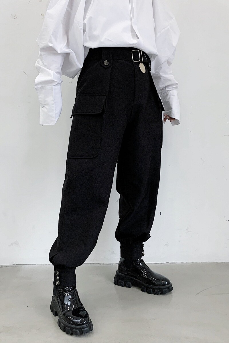 暗黑个性设计立体口袋百搭束脚长裤A261-2186-P75,男装休闲裤,电商A246
