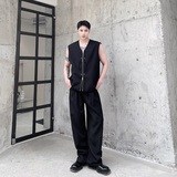 简约冷淡风潮流百搭男马甲气质设计纯色外搭坎肩2480P85，男装背心/马甲，电商A246