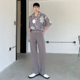 夏季清新感气质印花翻领短袖衬衣A246-3646-P75，商品下架区，电商A246