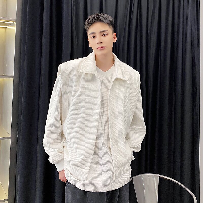 潮流韩版两件套翻领马甲痞帅套头衫夹克7704P145,男装背心/马甲,电商A246