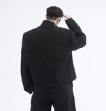 秋冬暗黑中式立领个性金属扣设计短款男女西服外套潮流5104P140，男装西服，电商A246